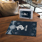 Custom Carlton Football Puzzle Go Blues Aboriginal Art - Aussie Hoodie