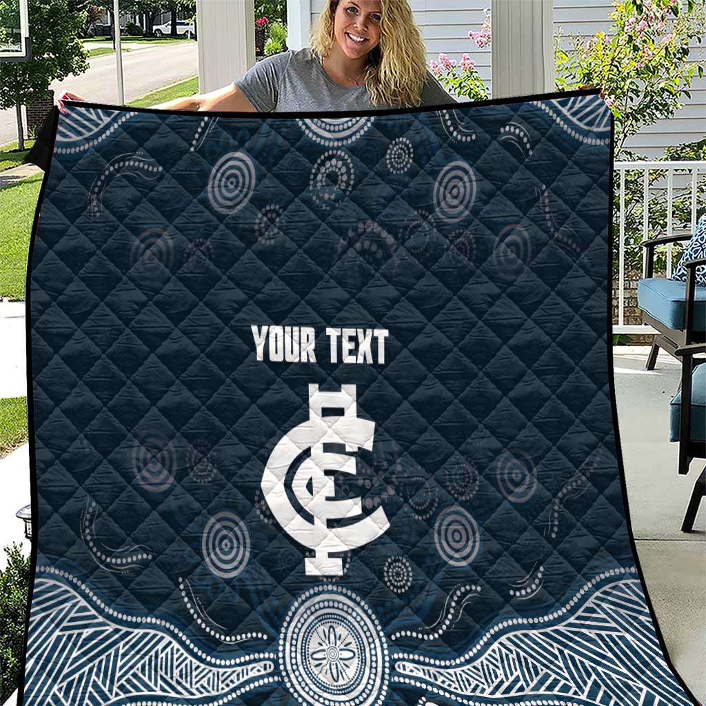 Custom Carlton Football Quilt Go Blues Aboriginal Art - Aussie Hoodie