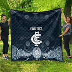Custom Carlton Football Quilt Go Blues Aboriginal Art - Aussie Hoodie