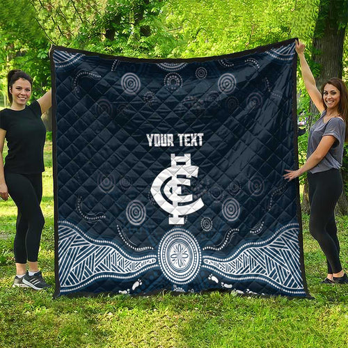 Custom Carlton Football Quilt Go Blues Aboriginal Art - Aussie Hoodie