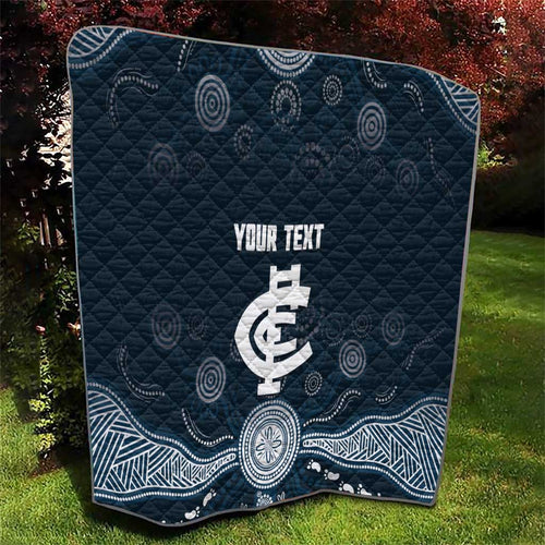 Custom Carlton Football Quilt Go Blues Aboriginal Art - Aussie Hoodie