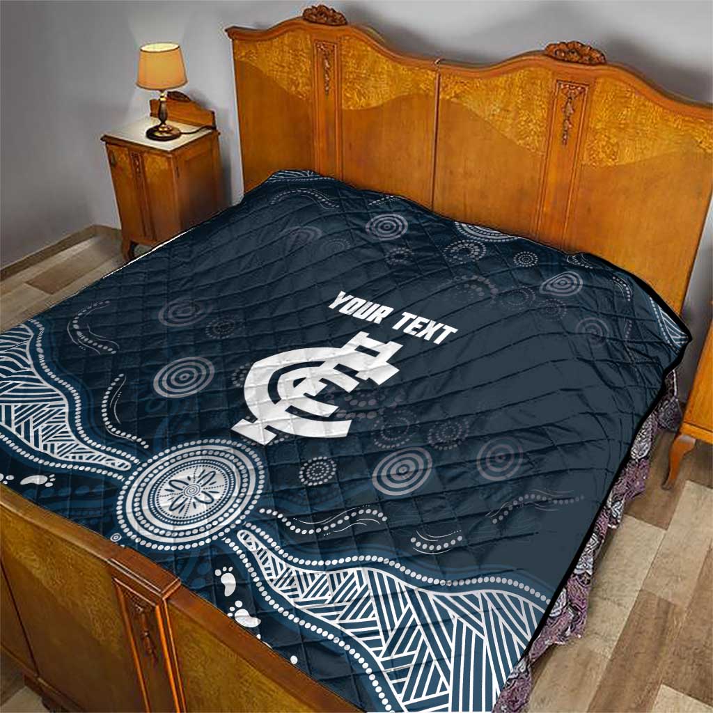 Custom Carlton Football Quilt Go Blues Aboriginal Art - Aussie Hoodie