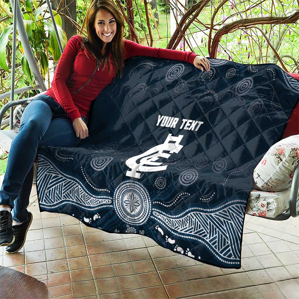Custom Carlton Football Quilt Go Blues Aboriginal Art - Aussie Hoodie