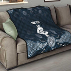 Custom Carlton Football Quilt Go Blues Aboriginal Art - Aussie Hoodie