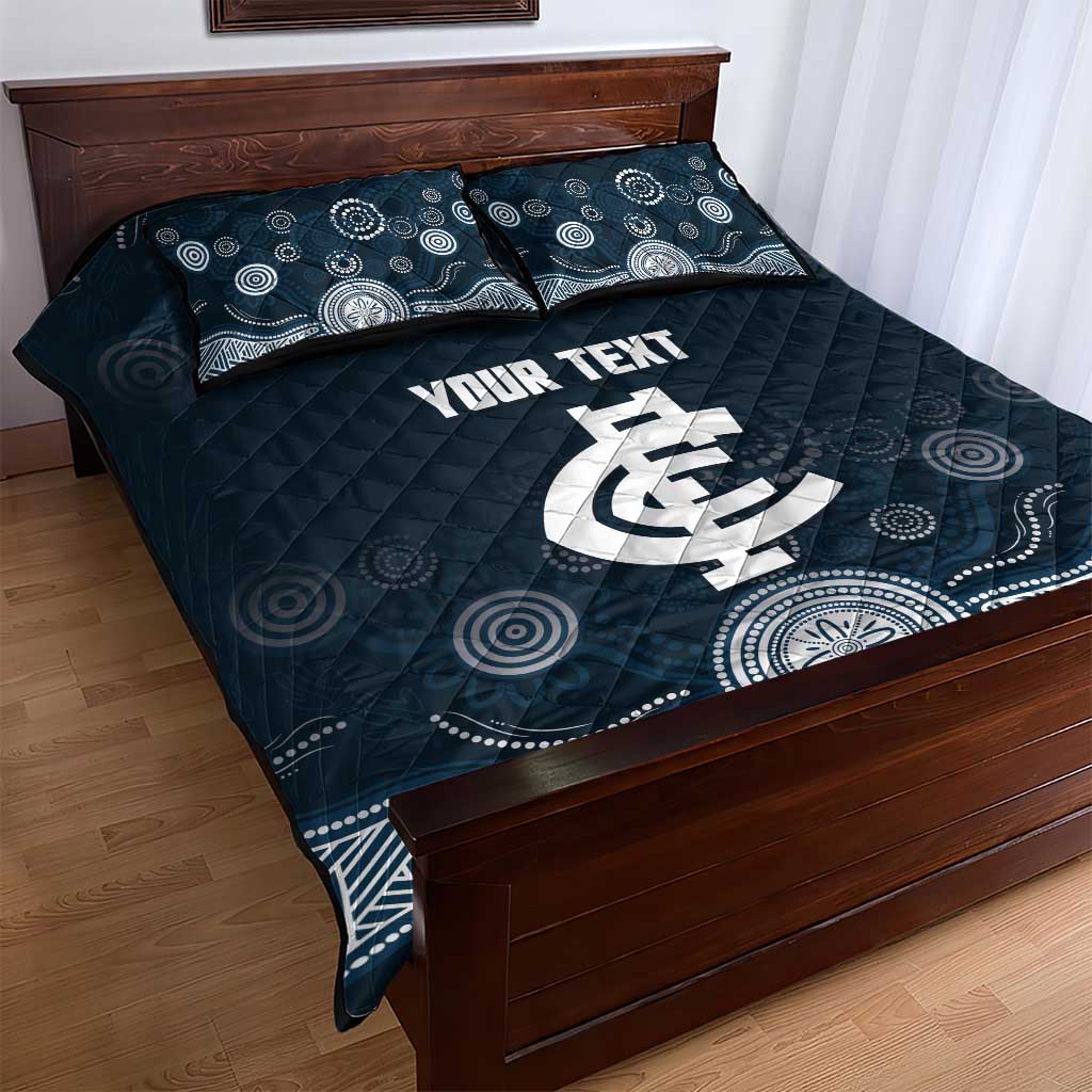 Custom Carlton Football Quilt Bed Set Go Blues Aboriginal Art - Aussie Hoodie