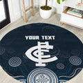 Custom Carlton Football Round Carpet Go Blues Aboriginal Art - Aussie Hoodie