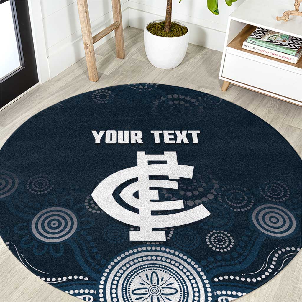 Custom Carlton Football Round Carpet Go Blues Aboriginal Art - Aussie Hoodie