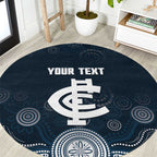 Custom Carlton Football Round Carpet Go Blues Aboriginal Art - Aussie Hoodie