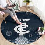 Custom Carlton Football Round Carpet Go Blues Aboriginal Art - Aussie Hoodie