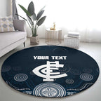 Custom Carlton Football Round Carpet Go Blues Aboriginal Art - Aussie Hoodie