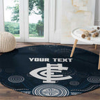 Custom Carlton Football Round Carpet Go Blues Aboriginal Art - Aussie Hoodie