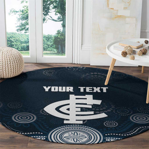 Custom Carlton Football Round Carpet Go Blues Aboriginal Art - Aussie Hoodie