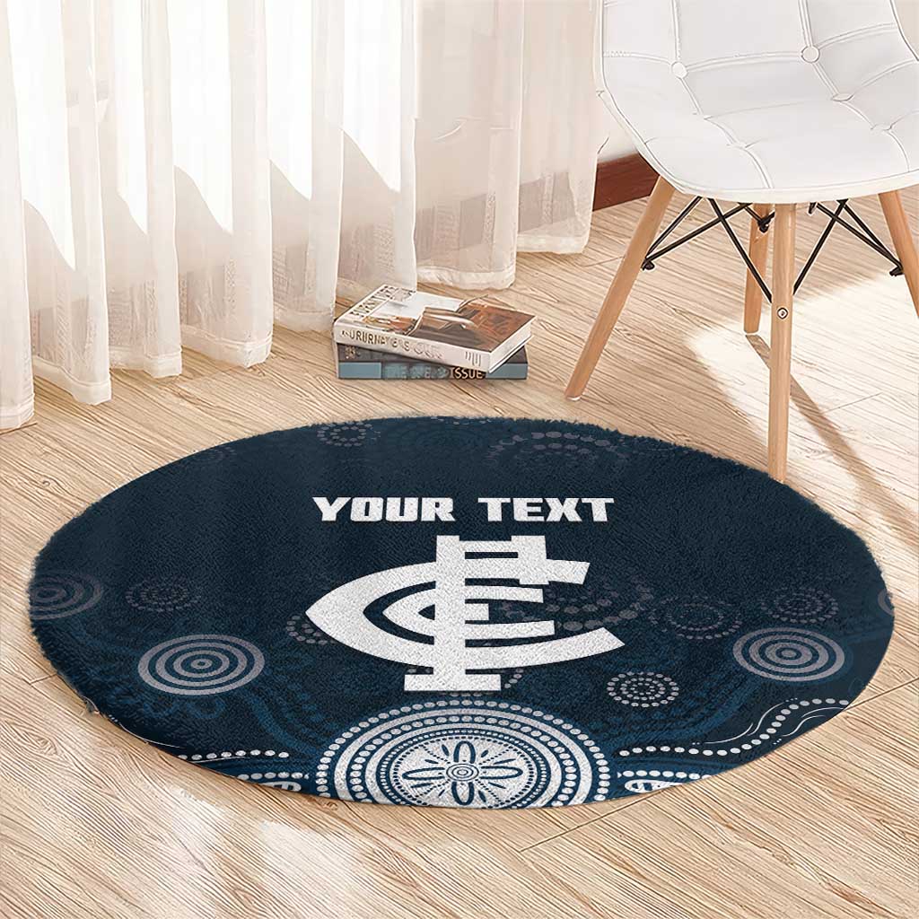 Custom Carlton Football Round Carpet Go Blues Aboriginal Art - Aussie Hoodie