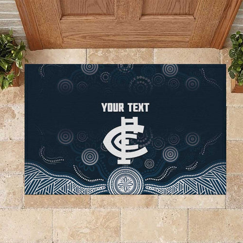 Custom Carlton Football Rubber Doormat Go Blues Aboriginal Art - Aussie Hoodie