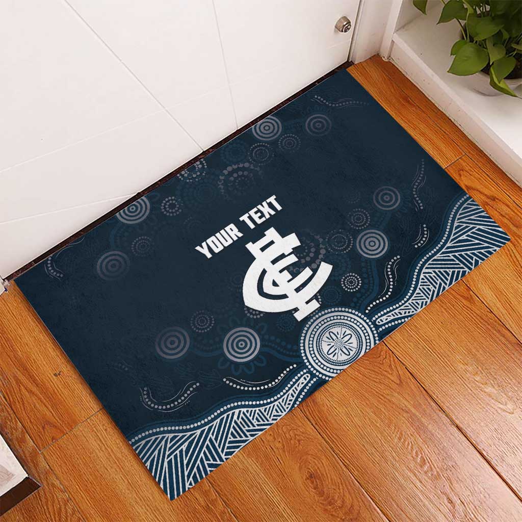 Custom Carlton Football Rubber Doormat Go Blues Aboriginal Art - Aussie Hoodie