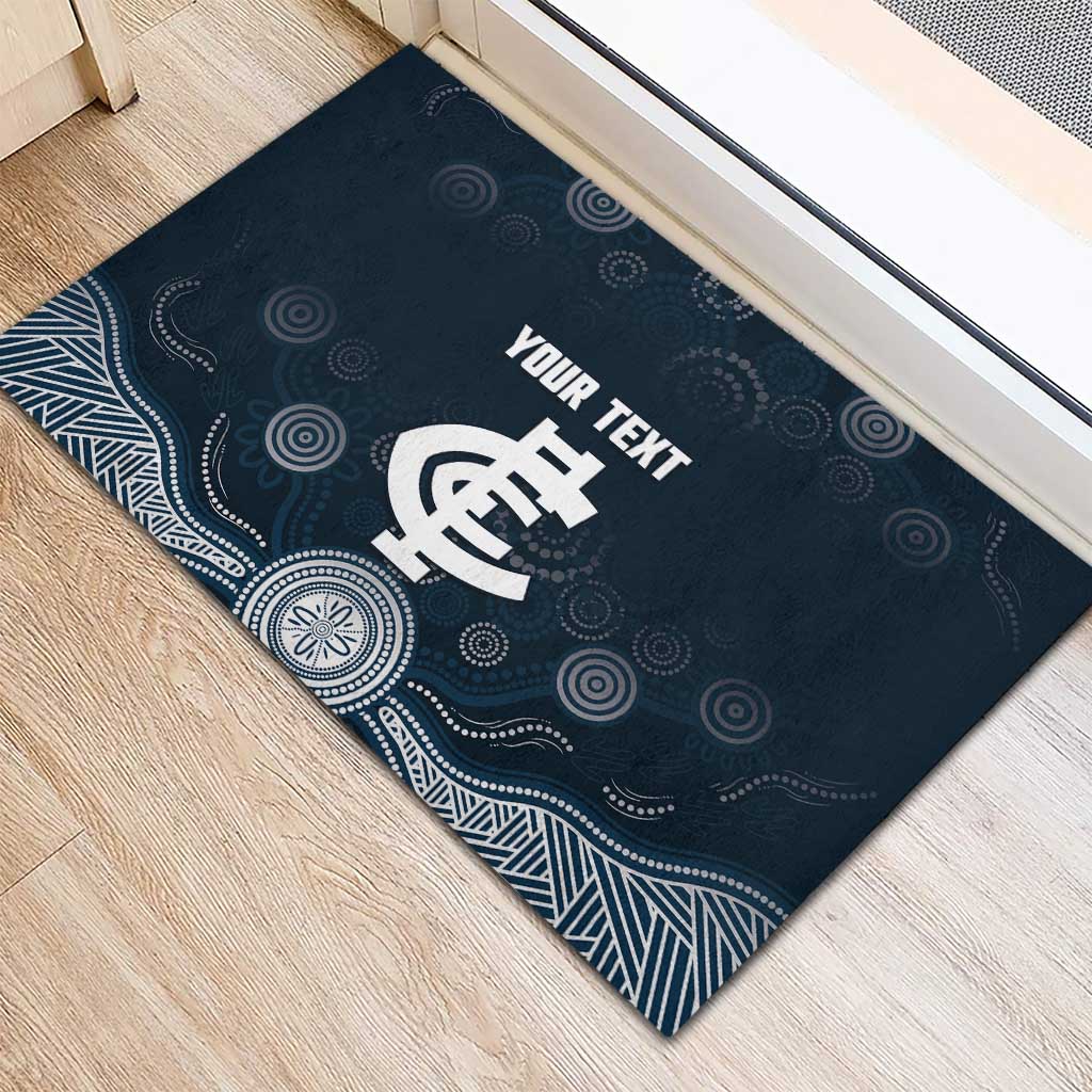 Custom Carlton Football Rubber Doormat Go Blues Aboriginal Art - Aussie Hoodie