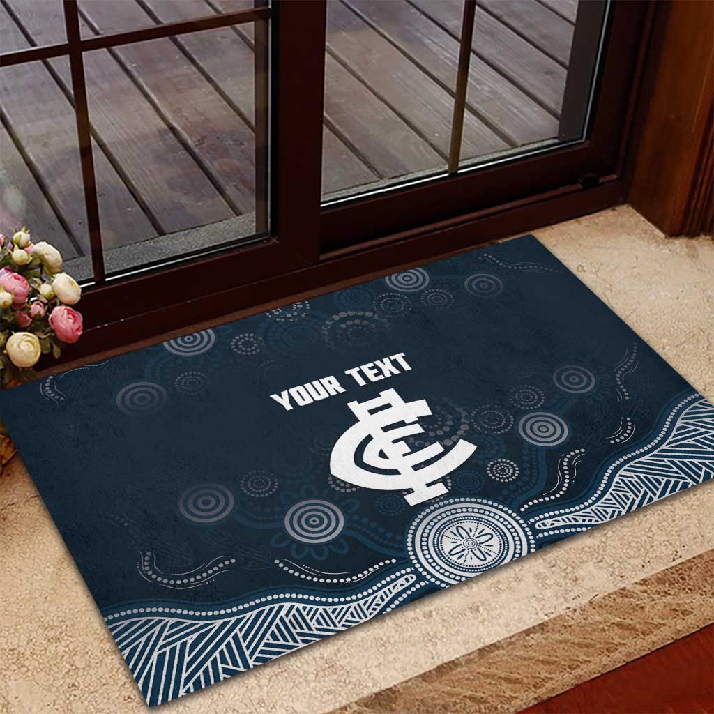 Custom Carlton Football Rubber Doormat Go Blues Aboriginal Art - Aussie Hoodie