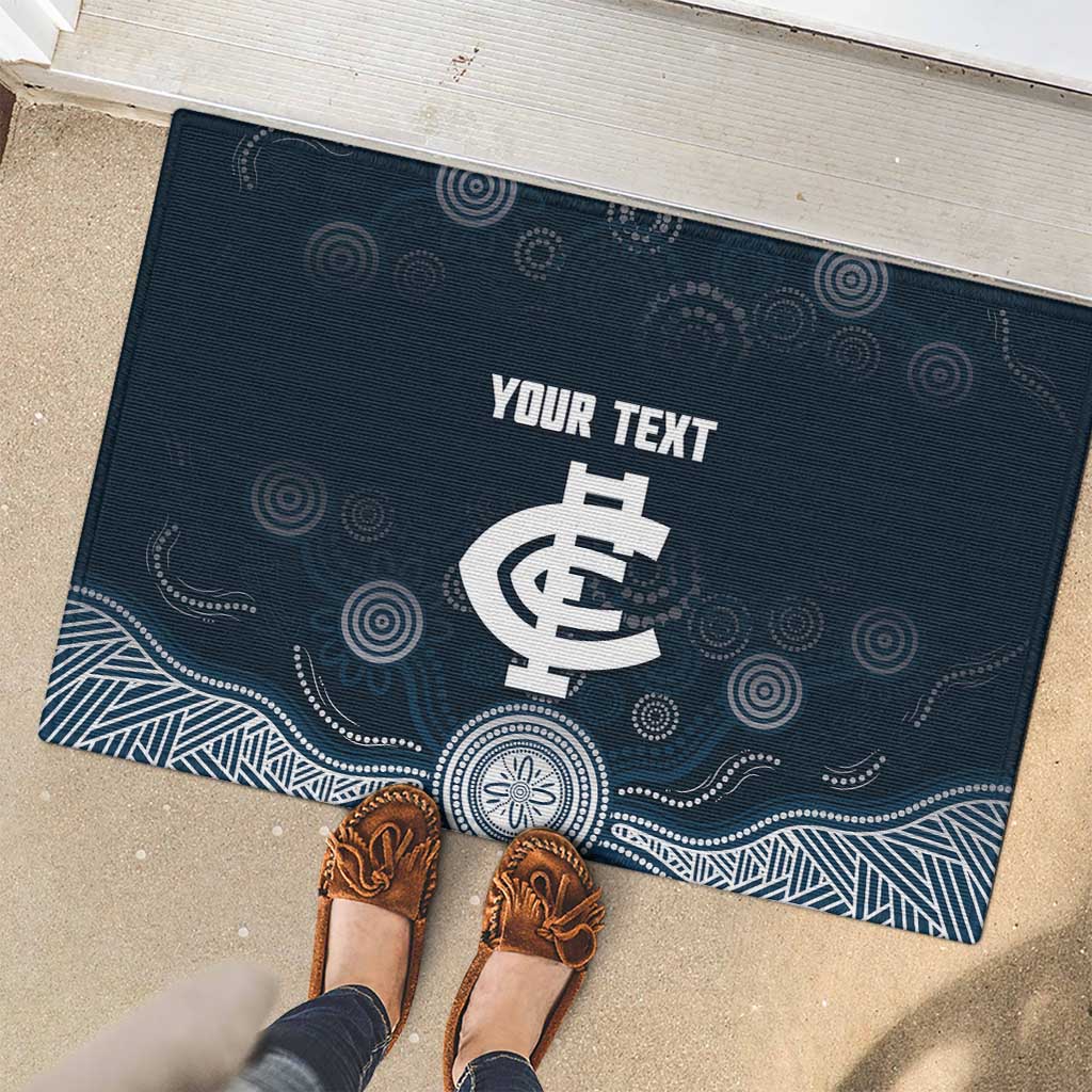 Custom Carlton Football Rubber Doormat Go Blues Aboriginal Art - Aussie Hoodie