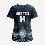 Custom Carlton Football Scrub Top Go Blues Aboriginal Art - Aussie Hoodie