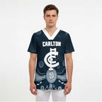 Custom Carlton Football Scrub Top Go Blues Aboriginal Art - Aussie Hoodie