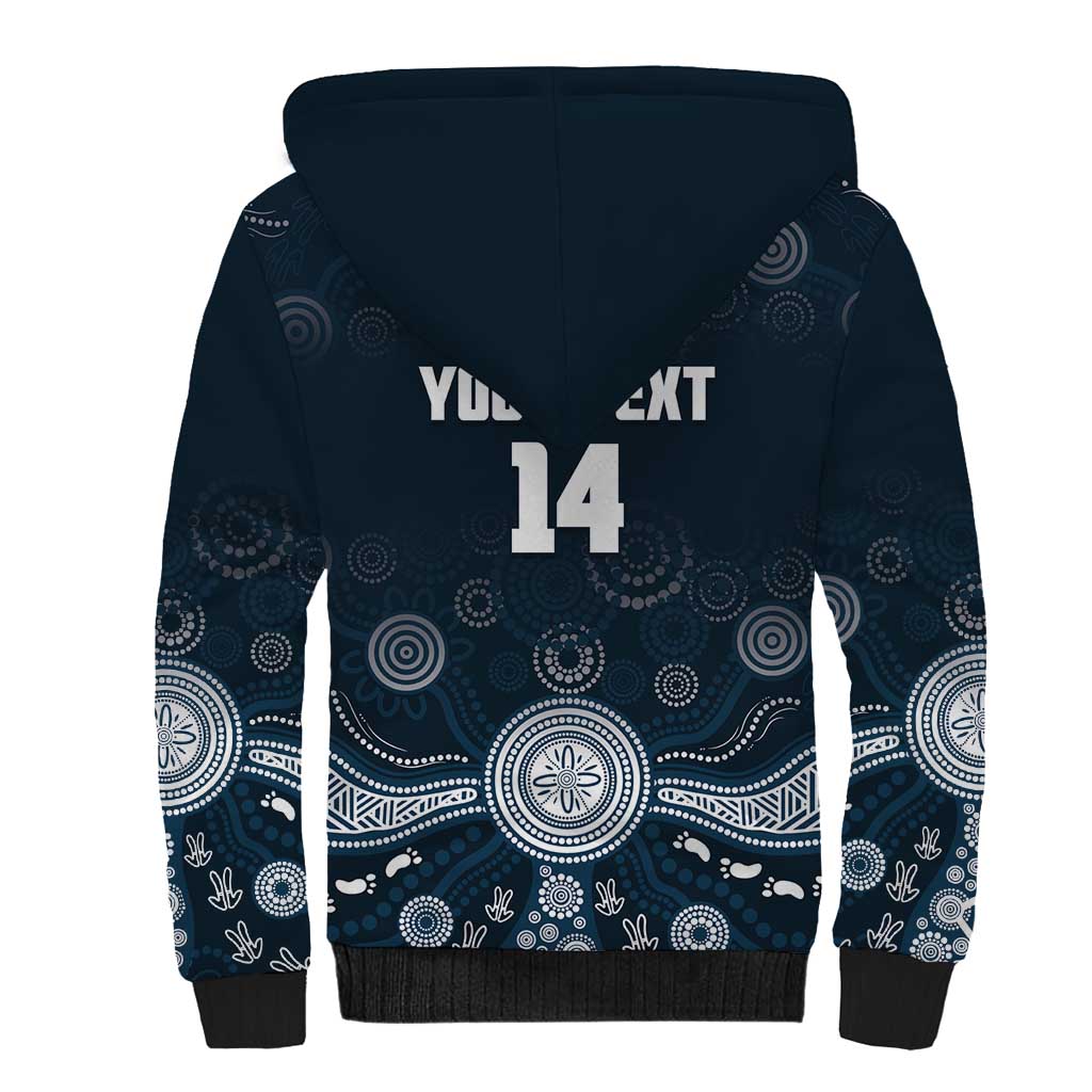 Custom Carlton Football Sherpa Hoodie Go Blues Aboriginal Art - Aussie Hoodie