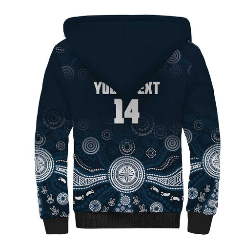 Custom Carlton Football Sherpa Hoodie Go Blues Aboriginal Art - Aussie Hoodie