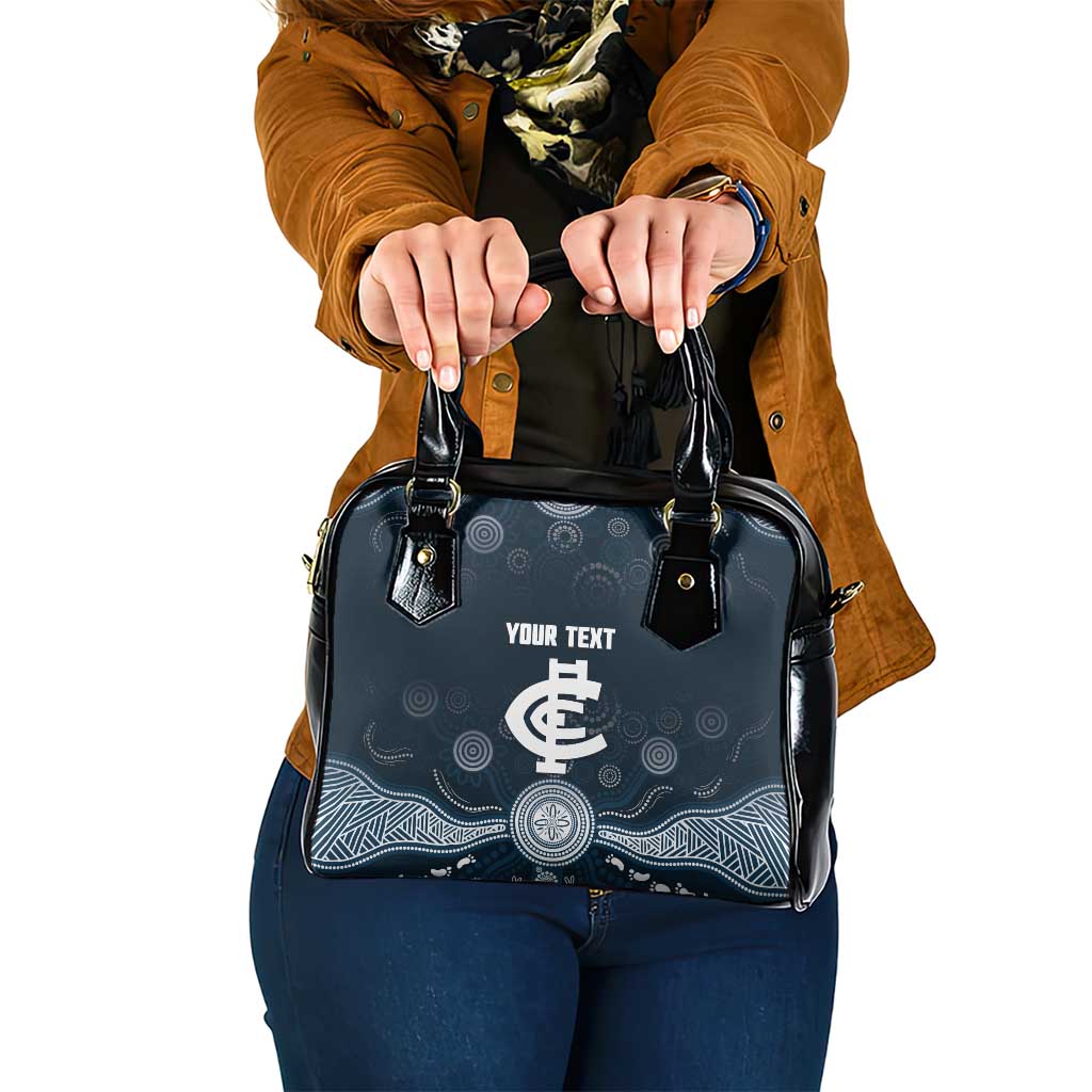 Custom Carlton Football Shoulder Handbag Go Blues Aboriginal Art - Aussie Hoodie