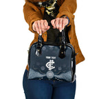 Custom Carlton Football Shoulder Handbag Go Blues Aboriginal Art - Aussie Hoodie