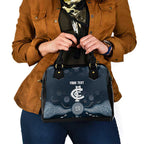 Custom Carlton Football Shoulder Handbag Go Blues Aboriginal Art - Aussie Hoodie