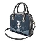 Custom Carlton Football Shoulder Handbag Go Blues Aboriginal Art - Aussie Hoodie