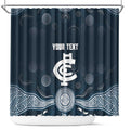 Custom Carlton Football Shower Curtain Go Blues Aboriginal Art - Aussie Hoodie