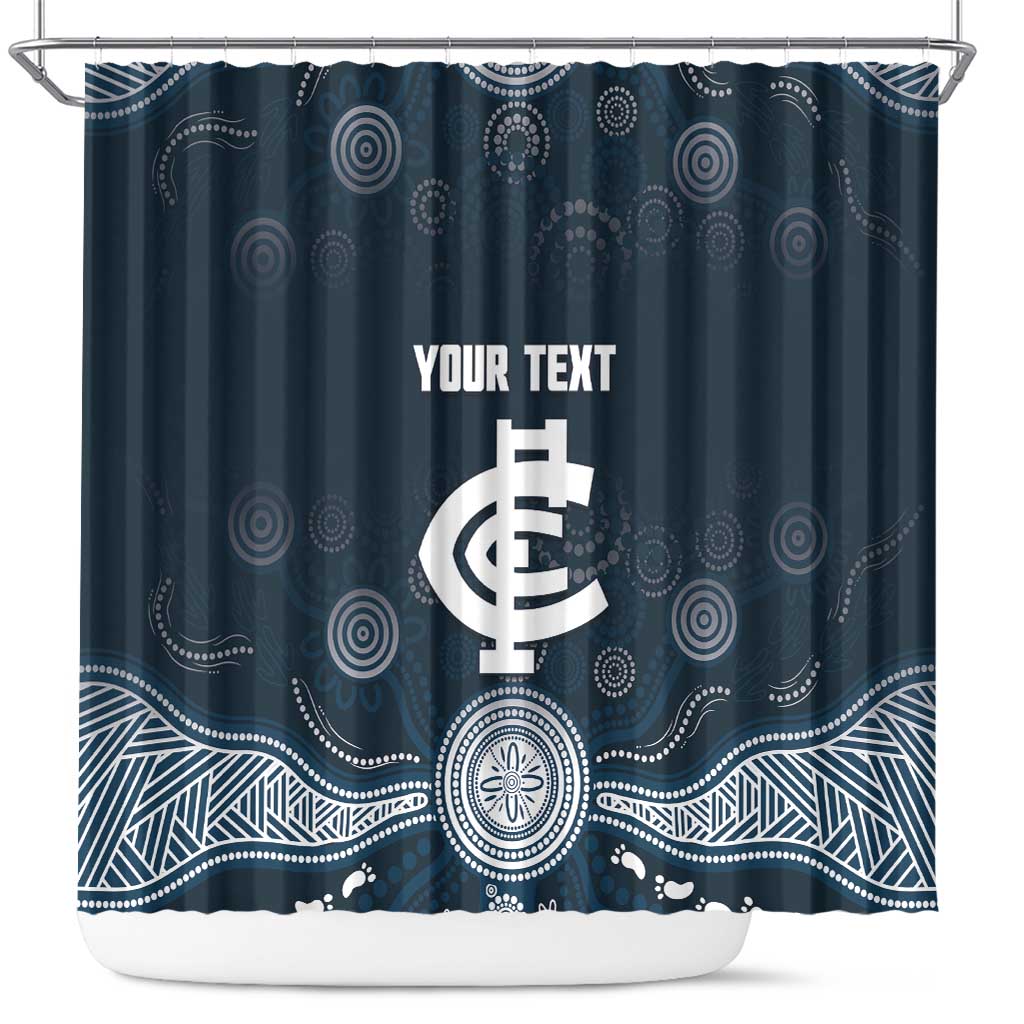 Custom Carlton Football Shower Curtain Go Blues Aboriginal Art - Aussie Hoodie
