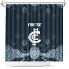 Custom Carlton Football Shower Curtain Go Blues Aboriginal Art - Aussie Hoodie
