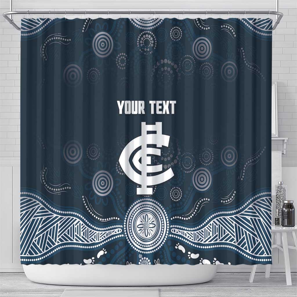 Custom Carlton Football Shower Curtain Go Blues Aboriginal Art - Aussie Hoodie
