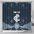 Custom Carlton Football Shower Curtain Go Blues Aboriginal Art - Aussie Hoodie