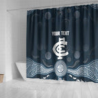Custom Carlton Football Shower Curtain Go Blues Aboriginal Art - Aussie Hoodie