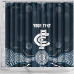 Custom Carlton Football Shower Curtain Go Blues Aboriginal Art - Aussie Hoodie