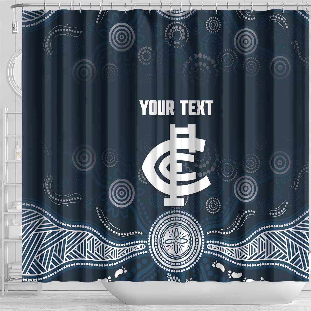 Custom Carlton Football Shower Curtain Go Blues Aboriginal Art - Aussie Hoodie