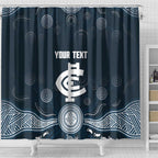 Custom Carlton Football Shower Curtain Go Blues Aboriginal Art - Aussie Hoodie