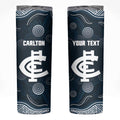 Custom Carlton Football Skinny Tumbler Go Blues Aboriginal Art - Aussie Hoodie