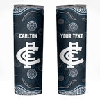 Custom Carlton Football Skinny Tumbler Go Blues Aboriginal Art - Aussie Hoodie