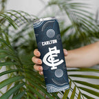 Custom Carlton Football Skinny Tumbler Go Blues Aboriginal Art - Aussie Hoodie