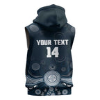 Custom Carlton Football Sleeveless Hoodie Go Blues Aboriginal Art - Aussie Hoodie