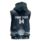 Custom Carlton Football Sleeveless Zip Hoodie Go Blues Aboriginal Art LT14