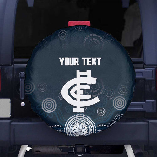 Custom Carlton Football Spare Tire Cover Go Blues Aboriginal Art - Aussie Hoodie
