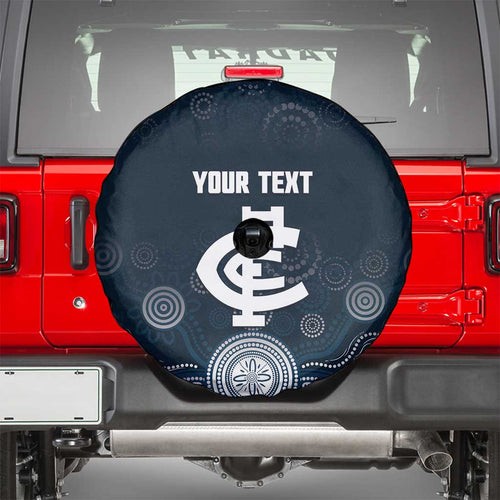 Custom Carlton Football Spare Tire Cover Go Blues Aboriginal Art - Aussie Hoodie