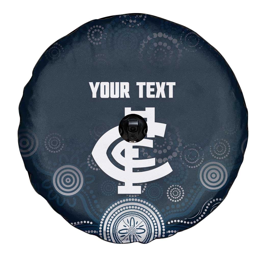 Custom Carlton Football Spare Tire Cover Go Blues Aboriginal Art - Aussie Hoodie