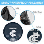 Custom Carlton Football Spare Tire Cover Go Blues Aboriginal Art - Aussie Hoodie
