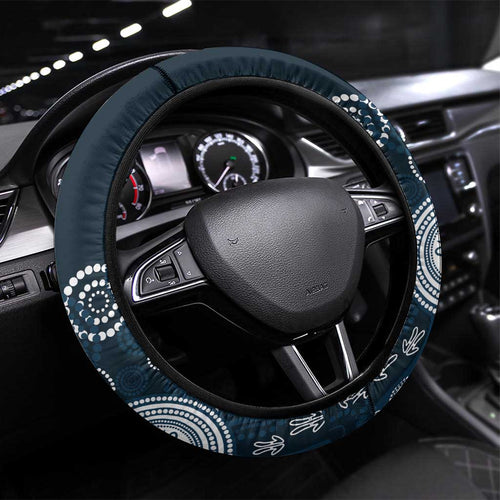 Carlton Football Steering Wheel Cover Go Blues Aboriginal Art - Aussie Hoodie