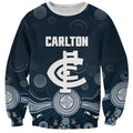 Custom Carlton Football Sweatshirt Go Blues Aboriginal Art - Aussie Hoodie